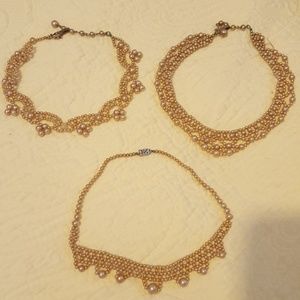 Vintage pearl necklace lot of 3